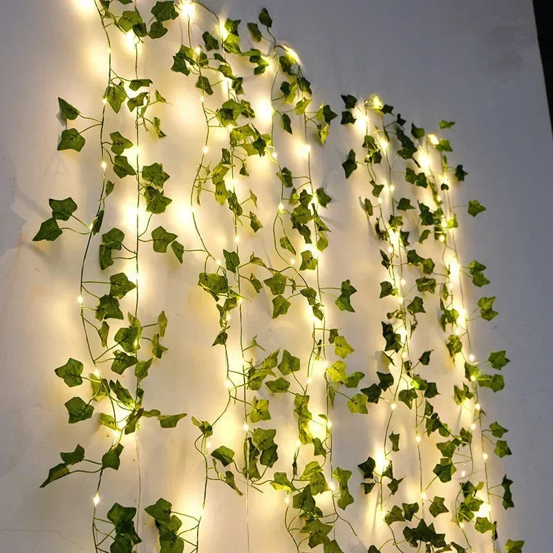 Floral Green Leaf String Lights